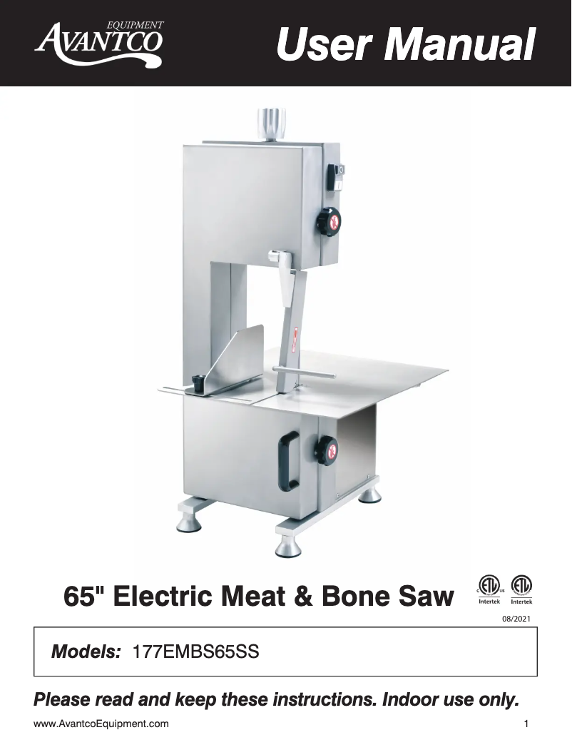 Page 1 de la notice Manuel utilisateur Avantco HLS-1650