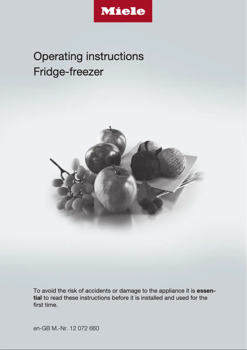 Page 1 de la notice Manuel utilisateur Miele KD 4072 E Active