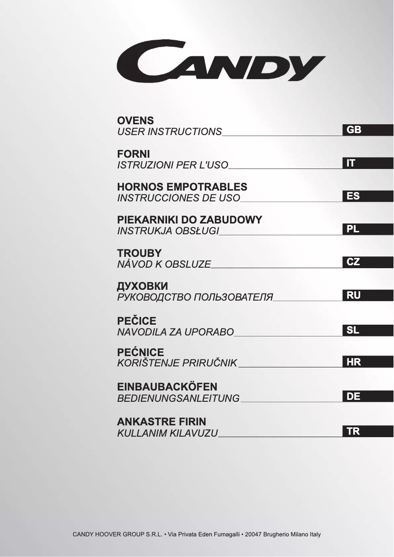 Page 1 de la notice Manuel utilisateur Candy FXP623X