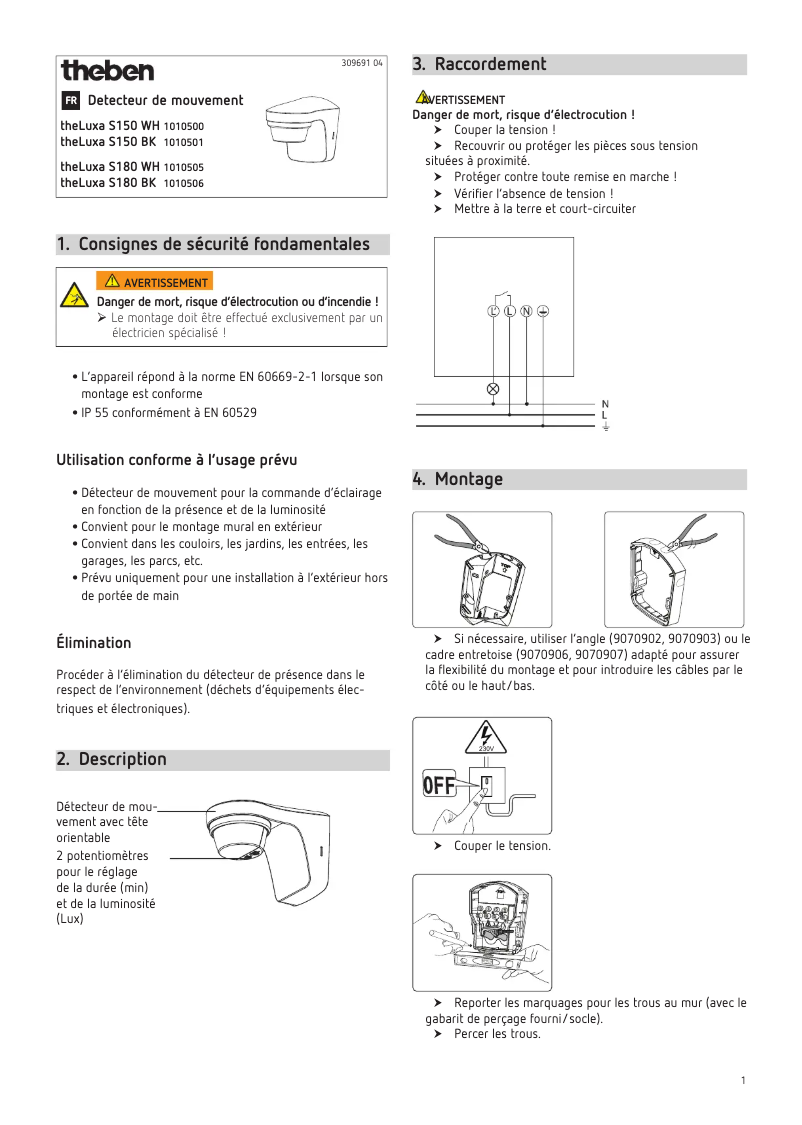 Page n°1 - Manuel utilisateur Theben theLuxa S180 WH