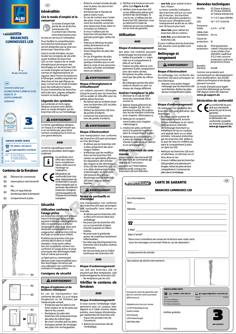 Page n°1 - Manuel utilisateur Oecolux GT-TLvww-B