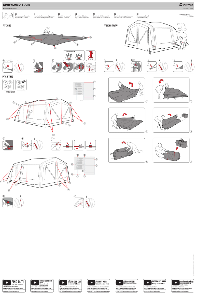 Page 1 de la notice Manuel utilisateur Outwell Maryland 5 Air