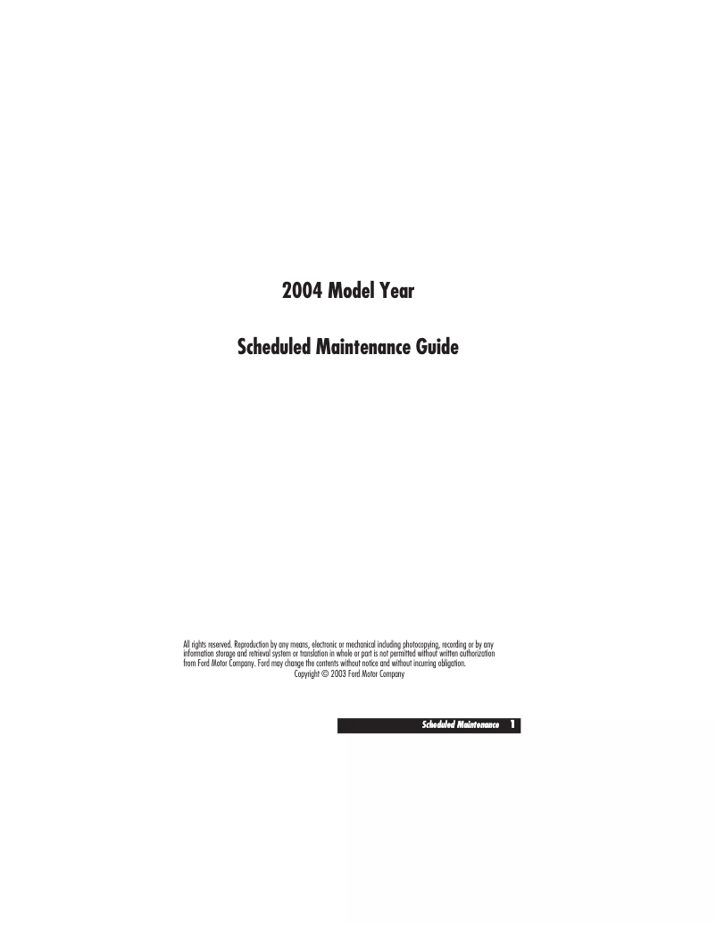 Page n°1 - Manuel d'utilisation et d'entretien Ford E-350 (2004)