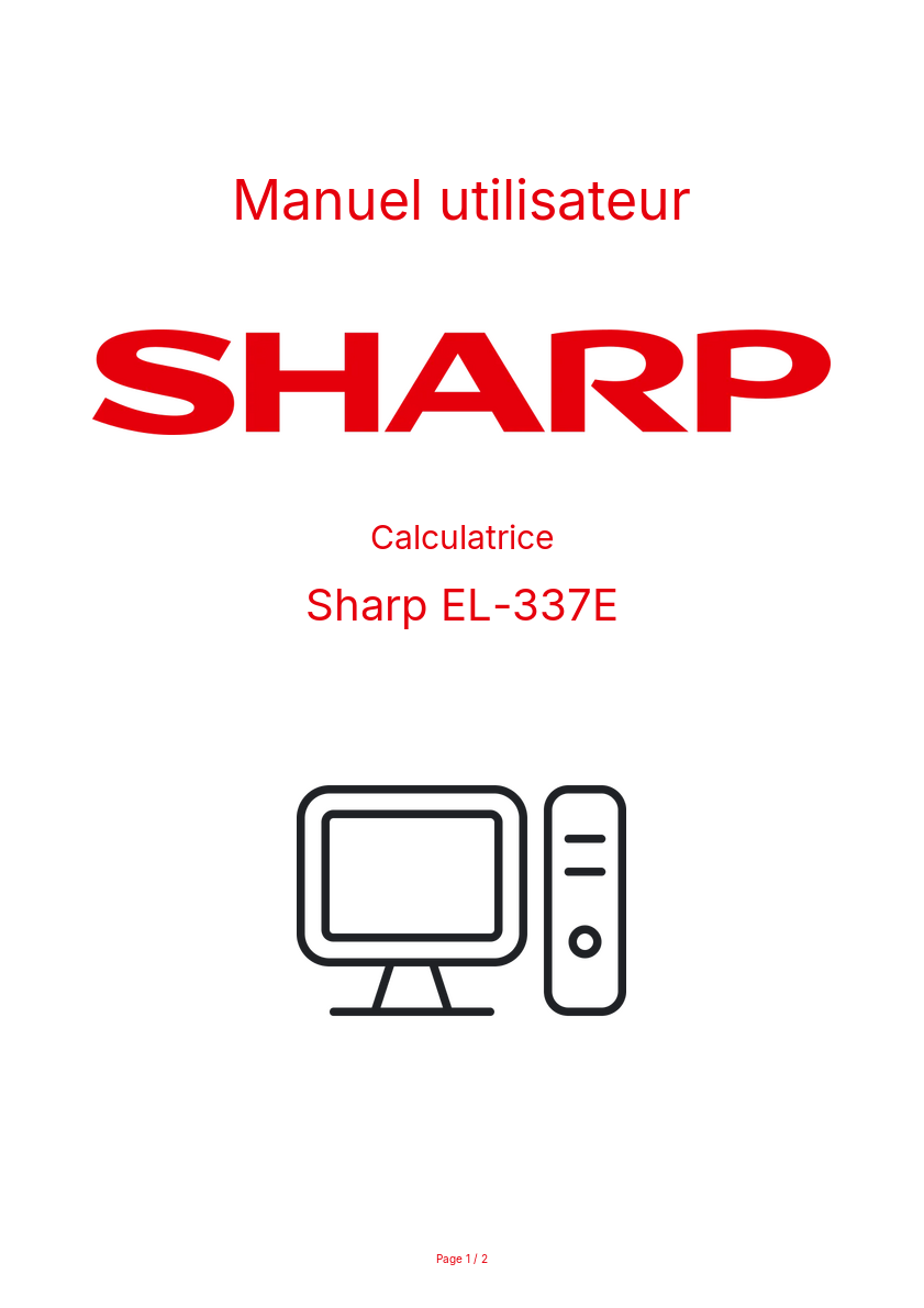Image de la première page du manuel de l'appareil EL-337E