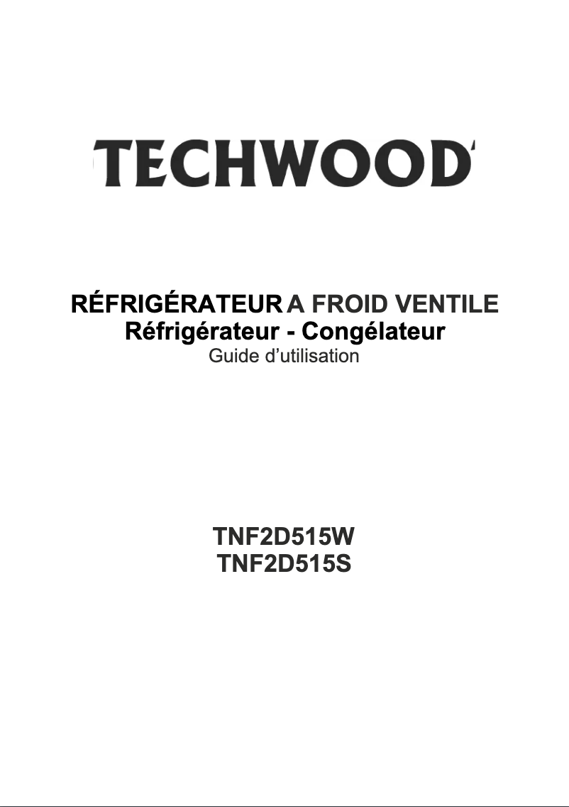 Image de la première page du manuel de l'appareil TNF2D515W
