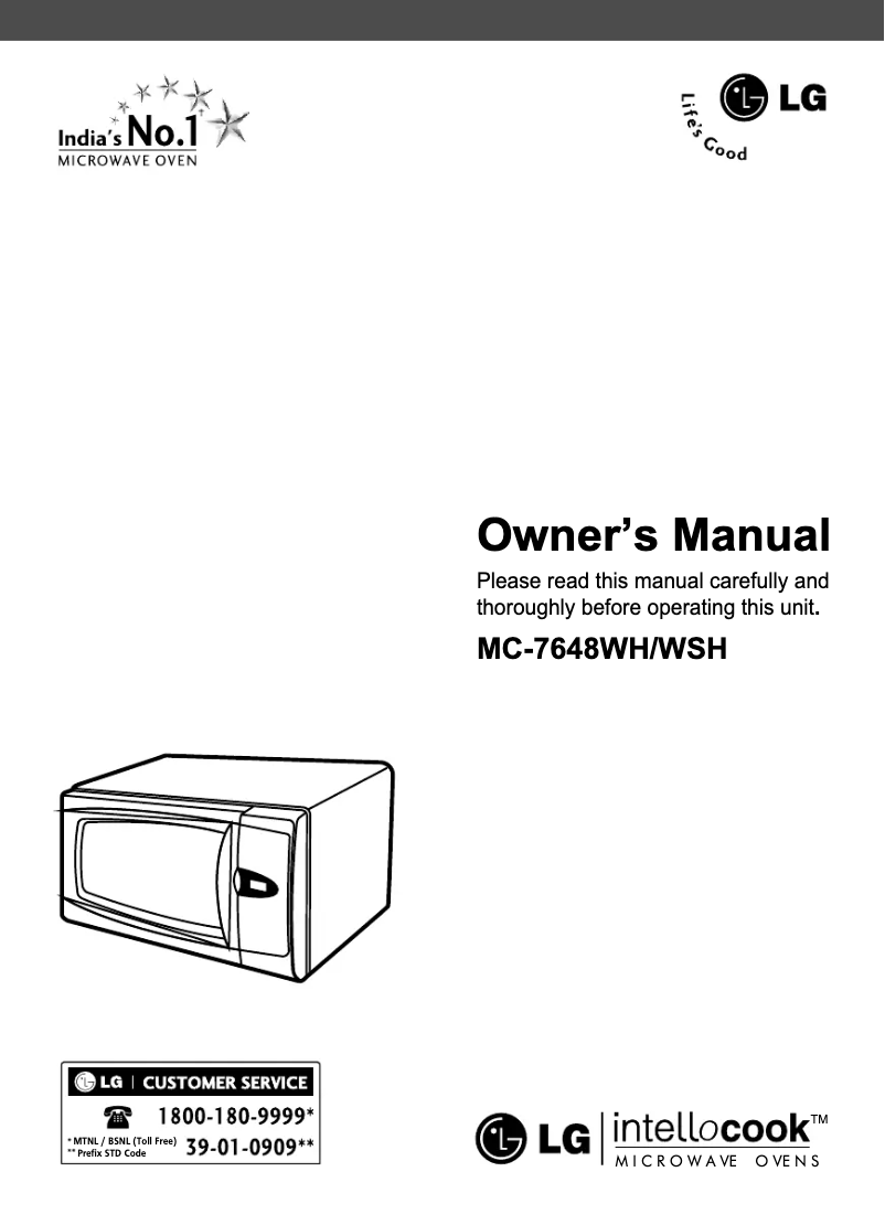 Page 1 de la notice Manuel utilisateur LG MC-7648WSH