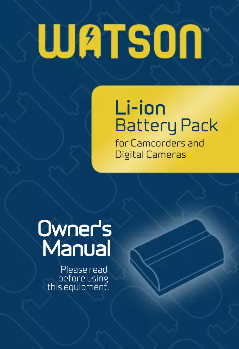 Page n°1 - Manuel utilisateur Watson BN-VF815