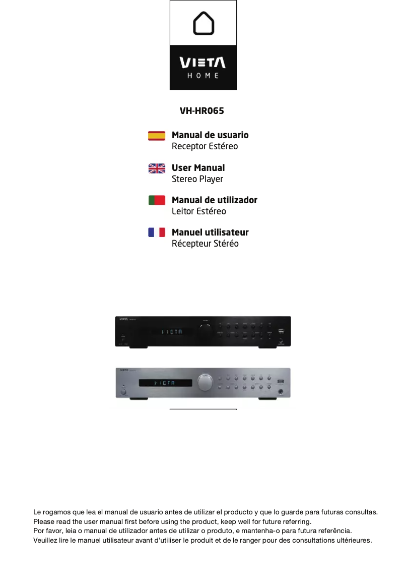 Page n°1 - Manuel utilisateur Vieta VH-HR065