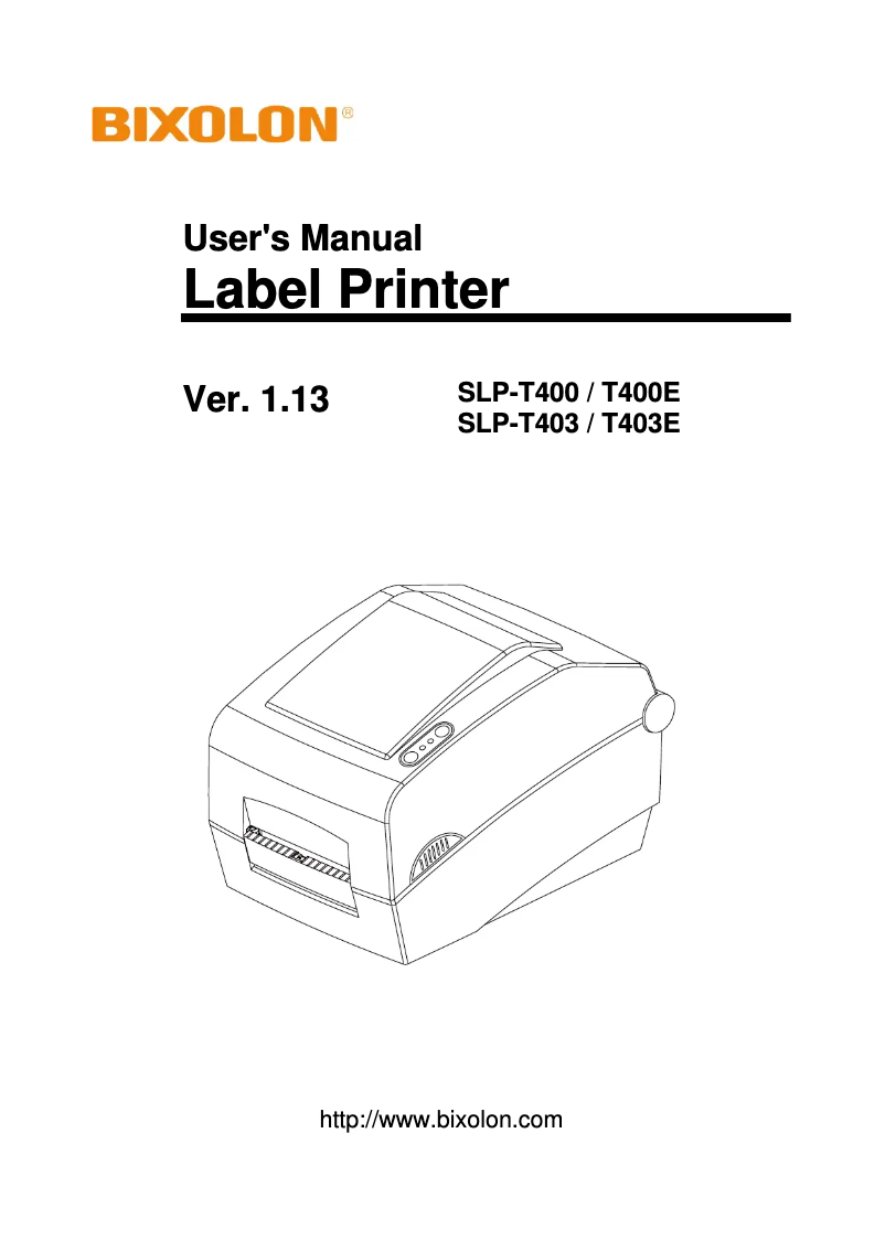 Page n°1 - Manuel utilisateur Bixolon SLP-T400