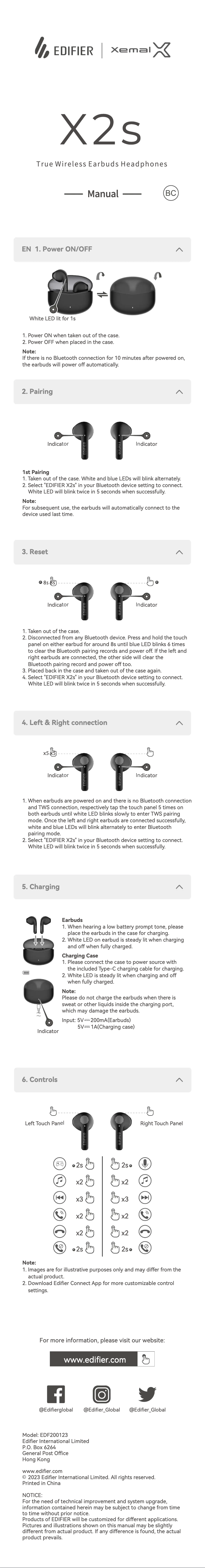 Image de la première page du manuel de l'appareil X2s