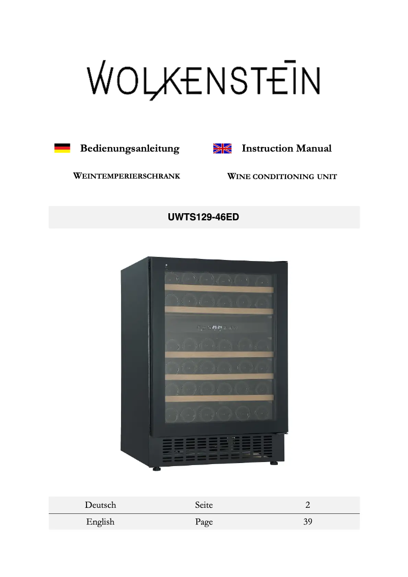 Page n°1 - Manuel utilisateur Wolkenstein UWTS129-46ED