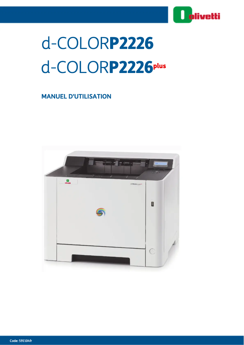 Image de la première page du manuel de l'appareil d-Color P2226