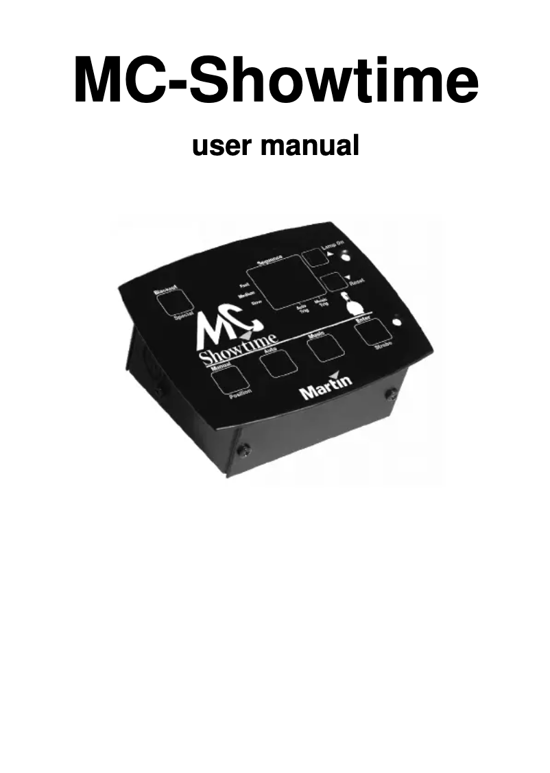 Page 1 de la notice Manuel utilisateur Martin MC Showtime Performance