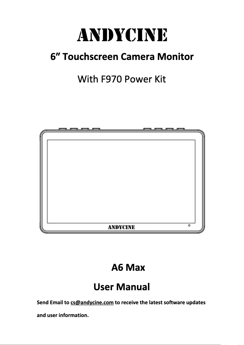 Image de la première page du manuel de l'appareil A6 MAX