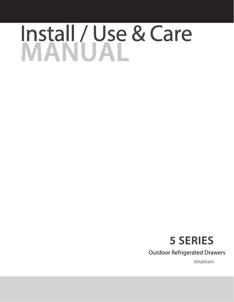 Page 1 de la notice Guide d'installation Viking VDUO5241DSS