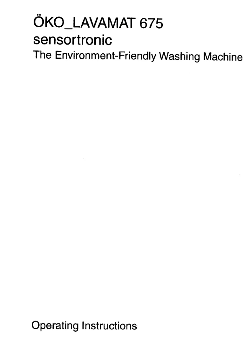 Page n°1 - Manuel utilisateur AEG Lavamat 675 w EU