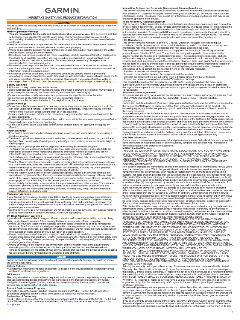 Image de la première page du manuel de l'appareil MARQ Captain