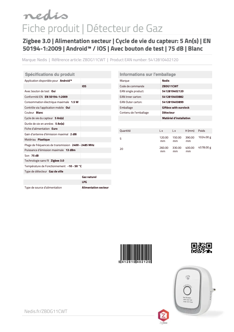 Image de la première page du manuel de l'appareil ZBDG11CWT