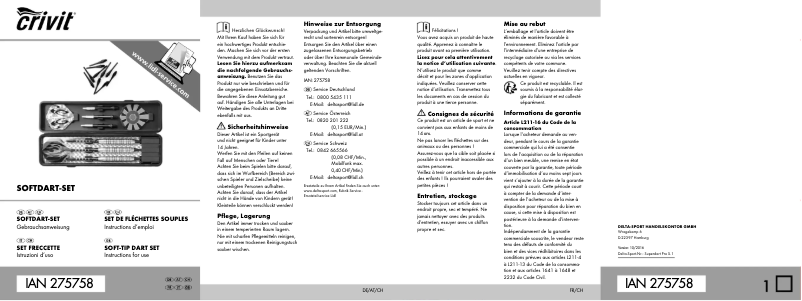 Page n°1 - Manuel utilisateur Crivit IAN 275758