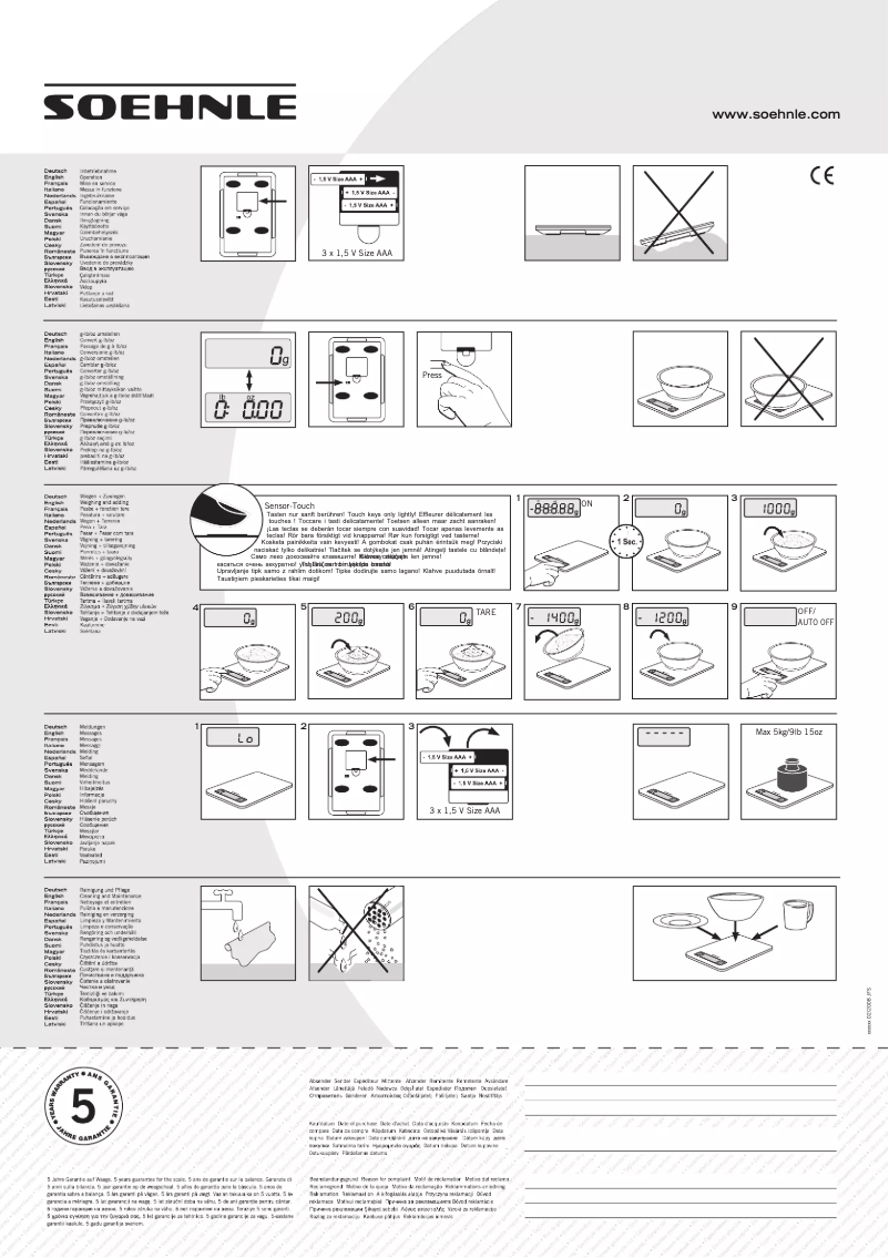 Page n°1 - Manuel utilisateur Soehnle 66100