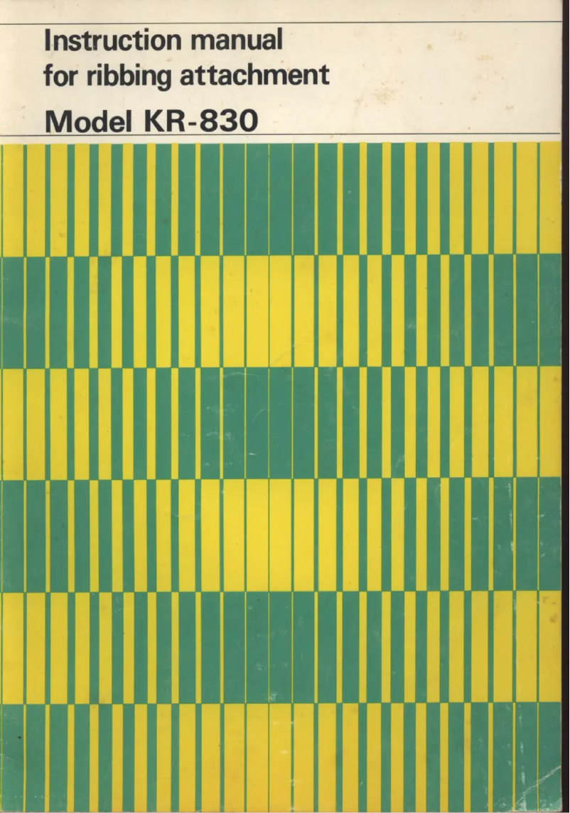 Page n°1 - Manuel utilisateur Brother KR 830