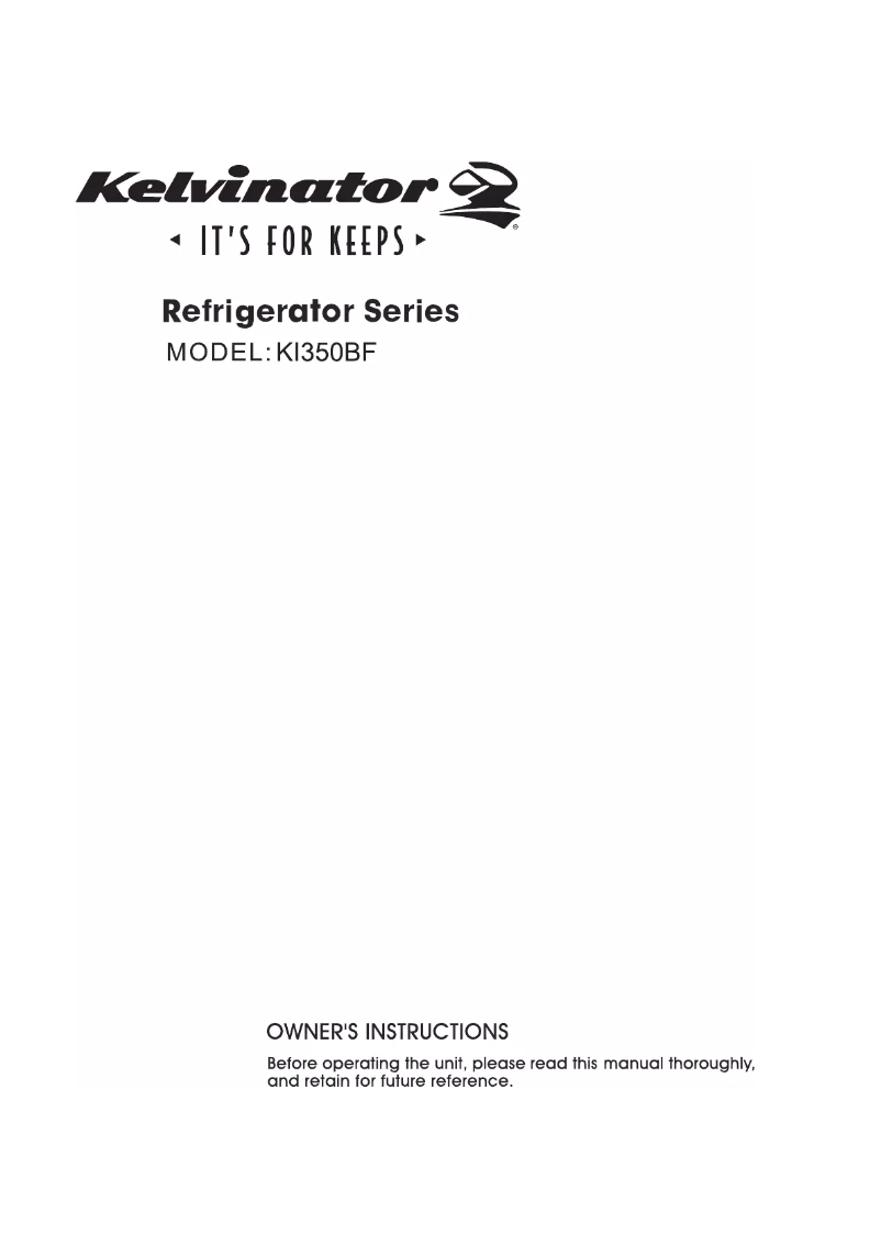 Page n°1 - Manuel utilisateur Kelvinator KI350BFS