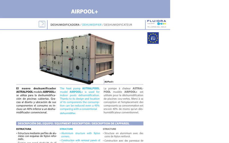 Image de la première page du manuel de l'appareil AirPool+
