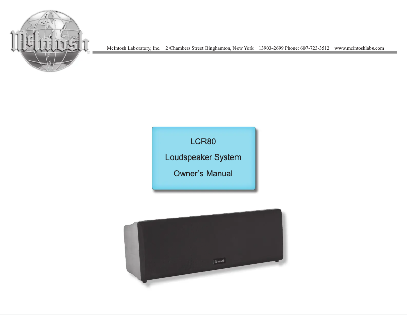 Image de la première page du manuel de l'appareil LCR80