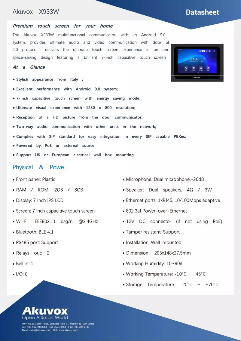 Image de la première page du manuel de l'appareil X933W