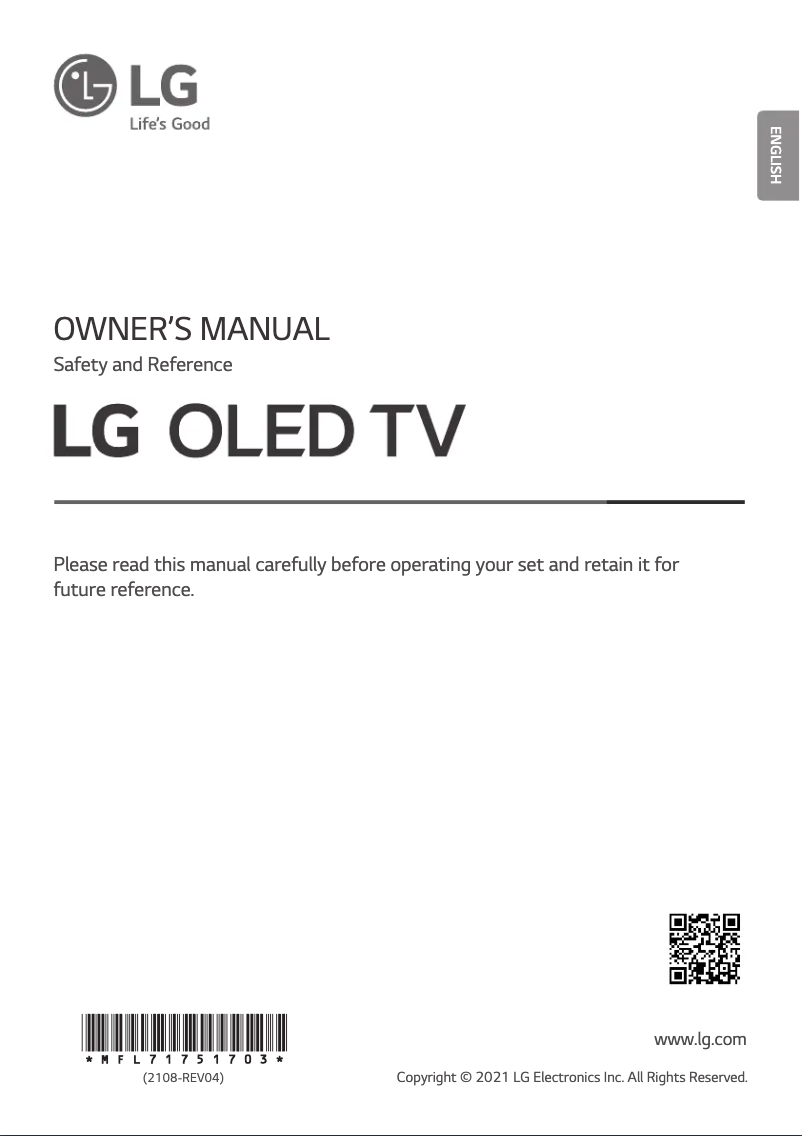 Page 1 de la notice Manuel utilisateur LG OLED77C11LB