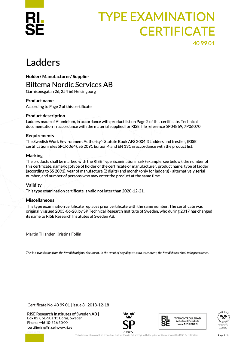 Page 1 de la notice Manuel utilisateur Biltema 26-202