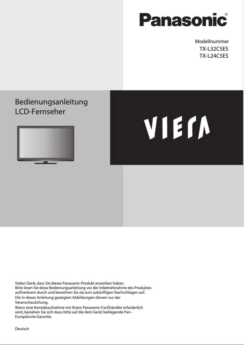 Página 1 del manual Manual de usuario Panasonic Viera TX-L32C5ES