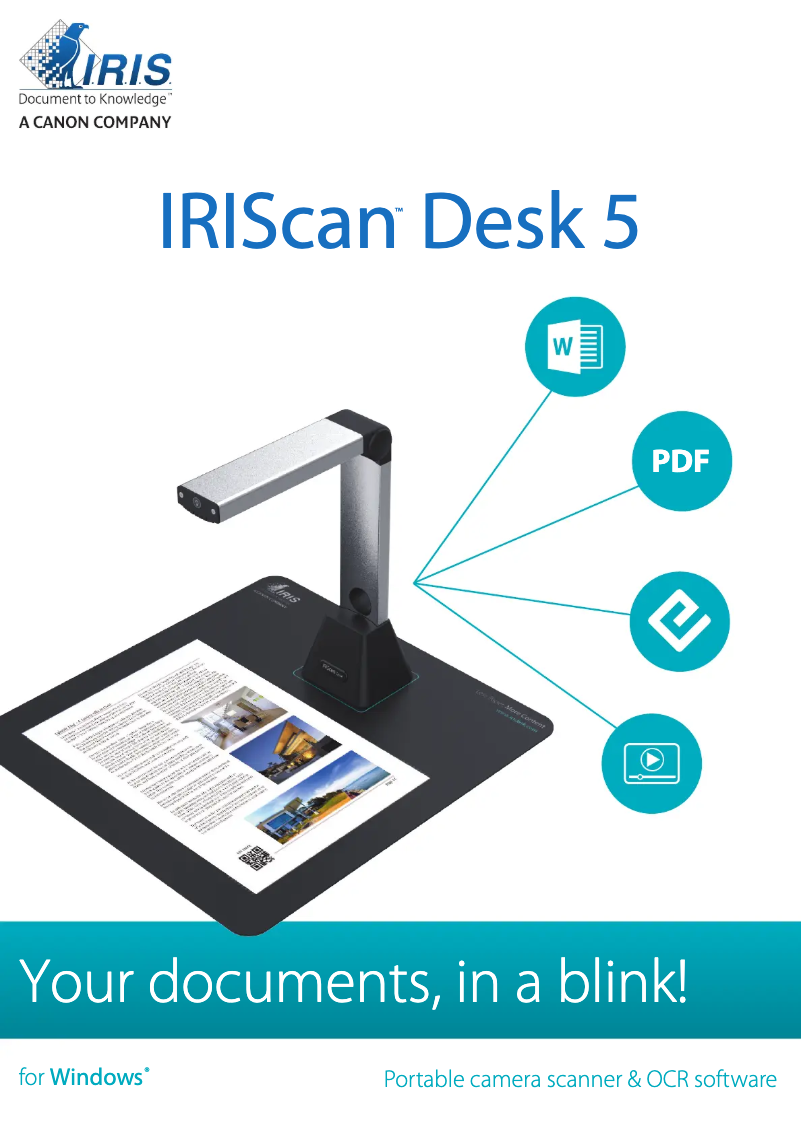 Image de la première page du manuel de l'appareil IRIScan Desk 5