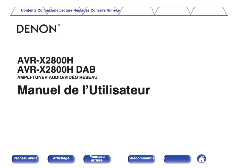 Page 1 de la notice Manuel utilisateur Denon AVR-X2800H