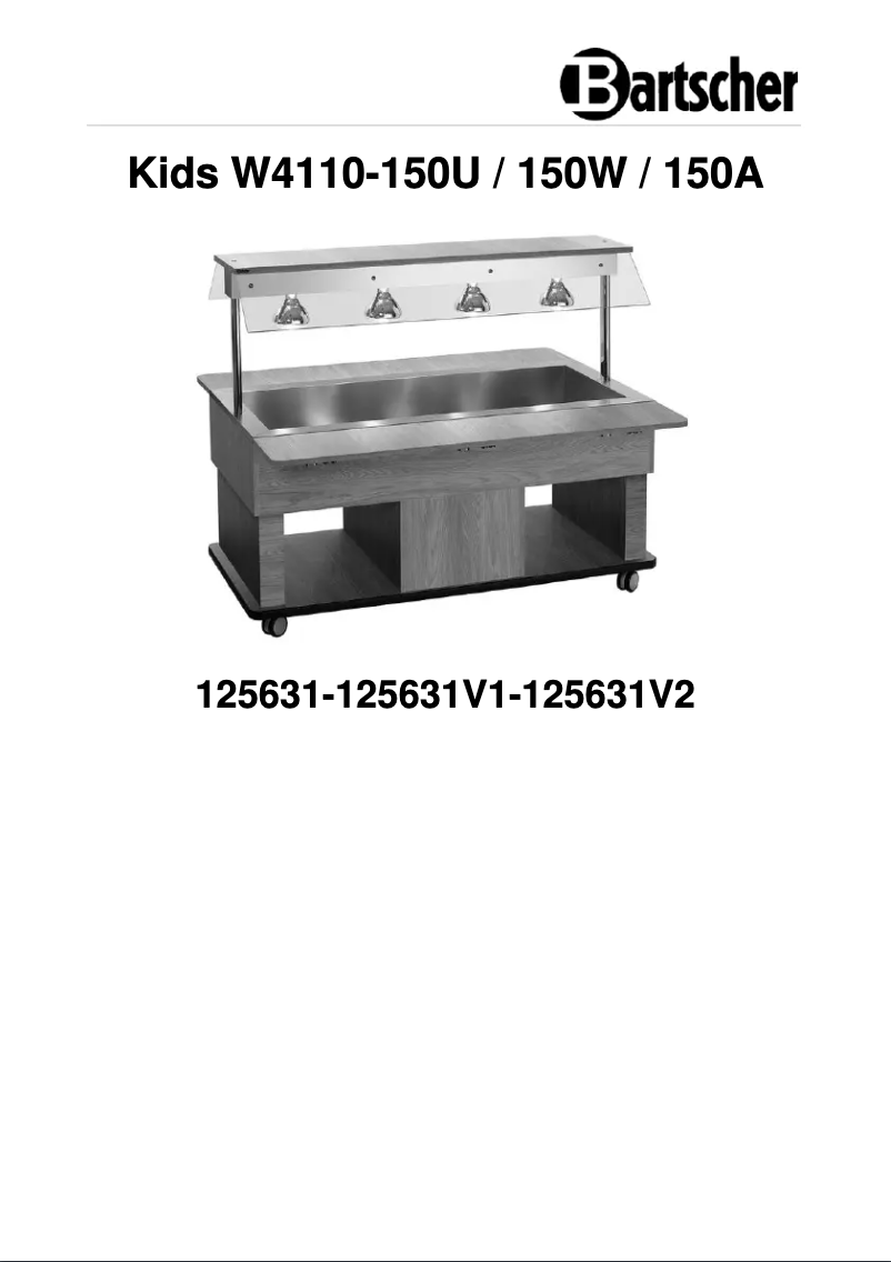 Page 1 de la notice Manuel utilisateur Bartscher W4110-150A