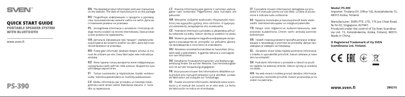 Image de la première page du manuel de l'appareil PS-390