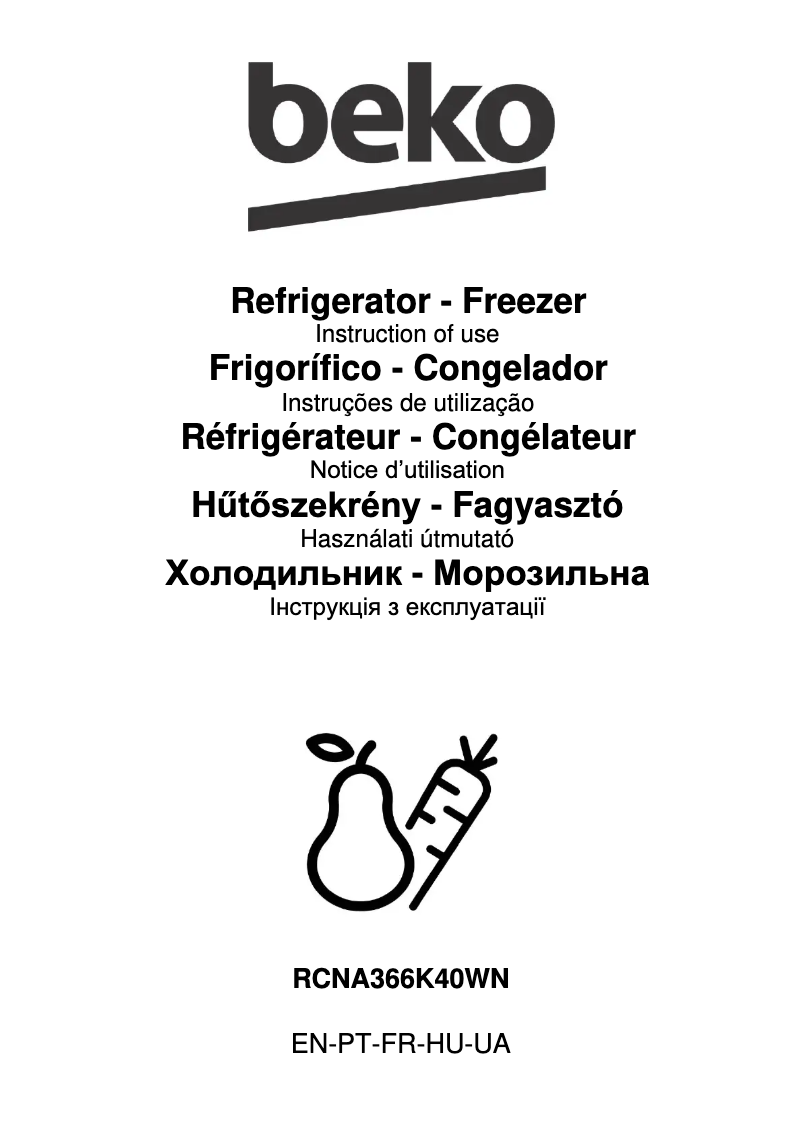 Page n°1 - Fiche technique Beko RCNA366K40WN