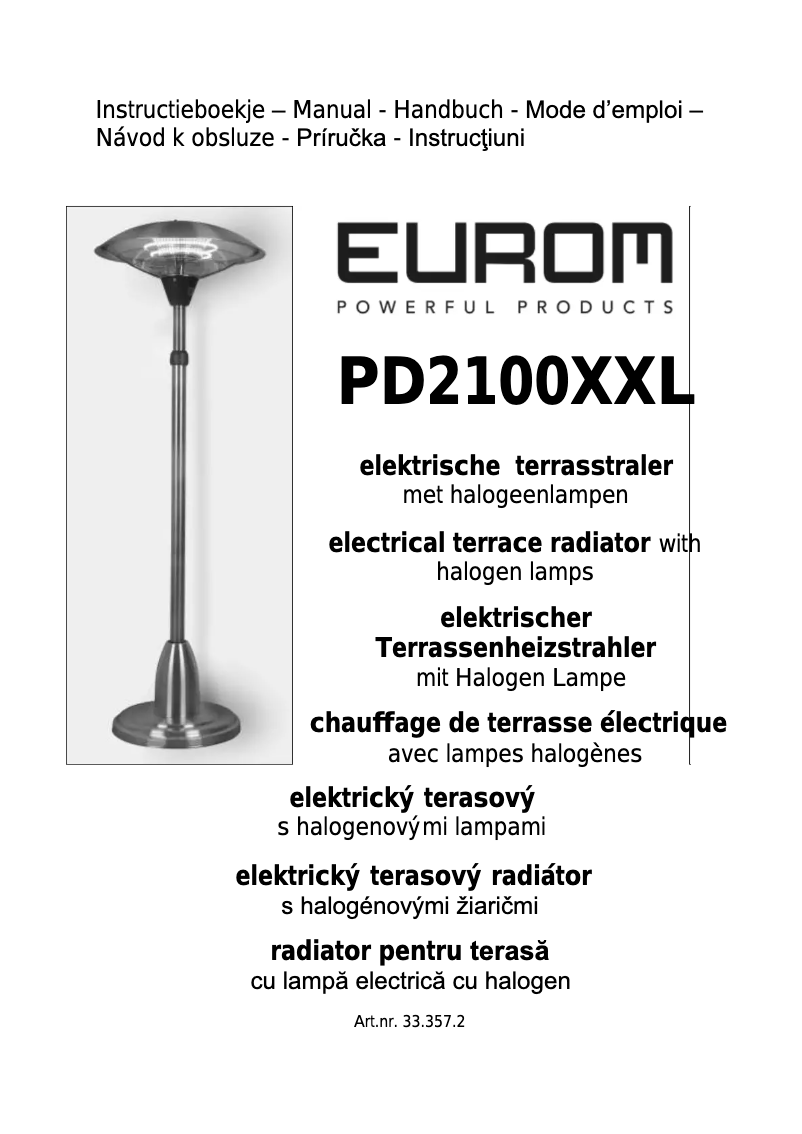 Página 1 del manual Manual de usuario Eurom PD2100XXL