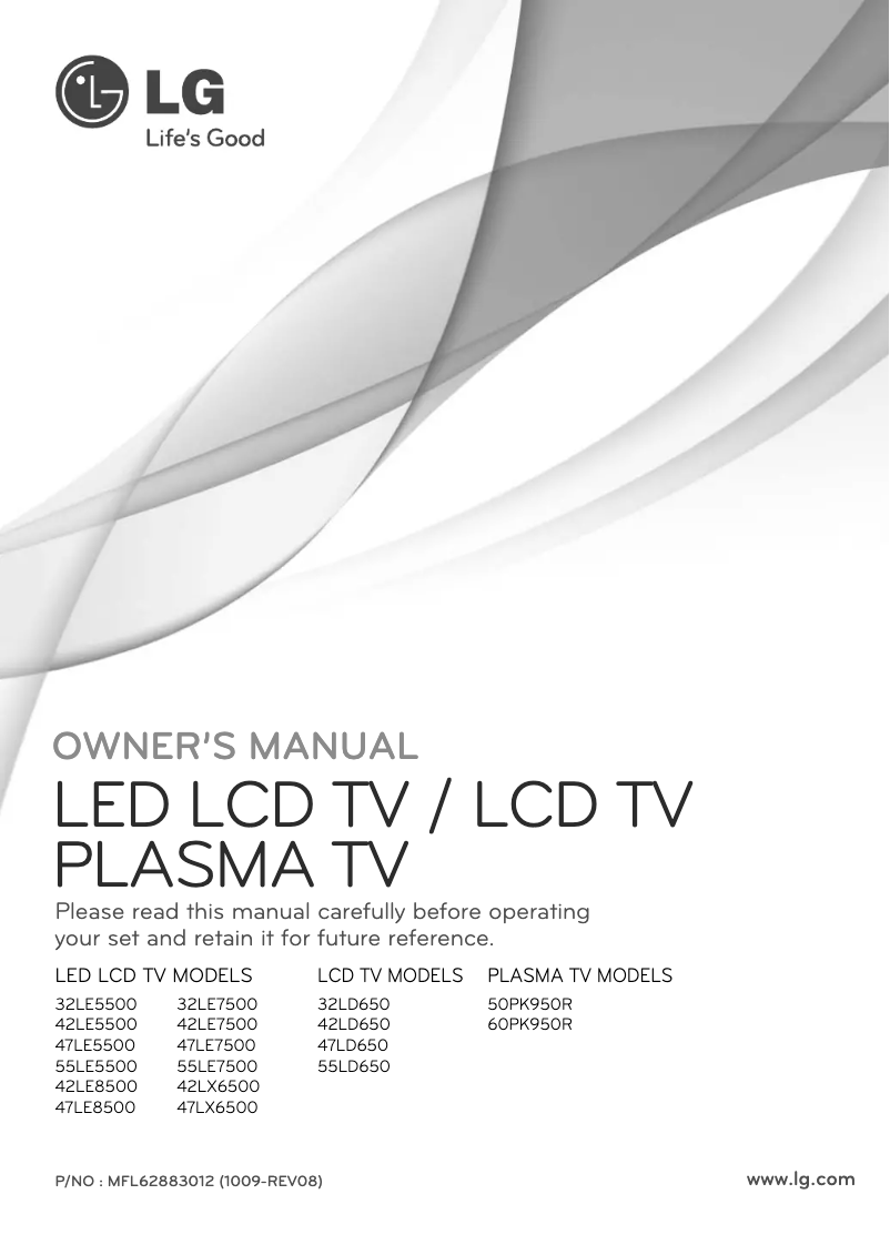 Image de la première page du manuel de l'appareil 50PK950R