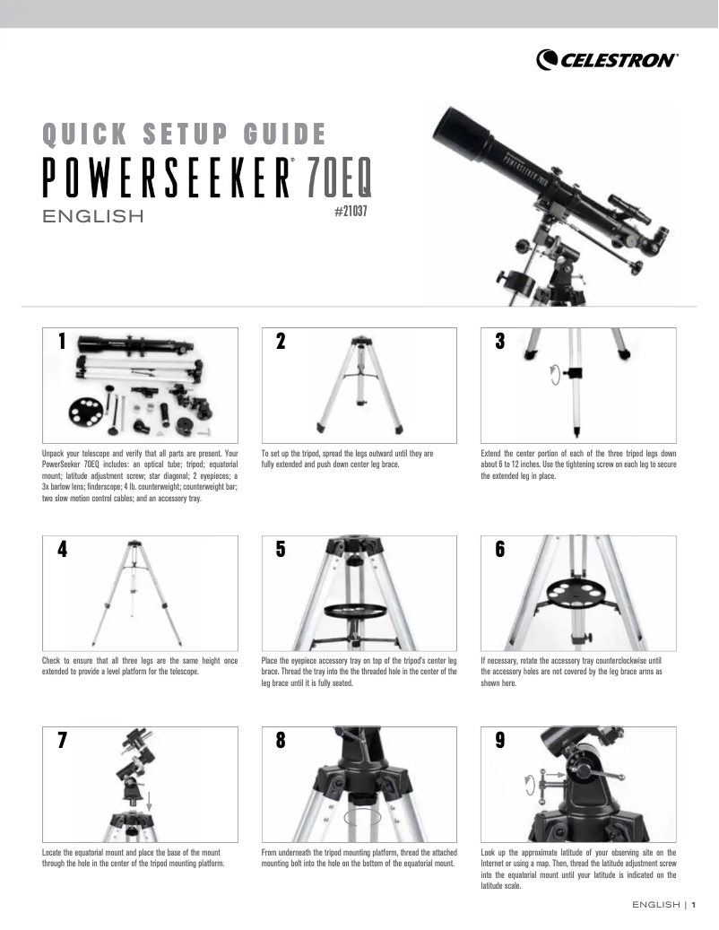 Página 1 del manual Manual de usuario Celestron PowerSeeker 60AZ