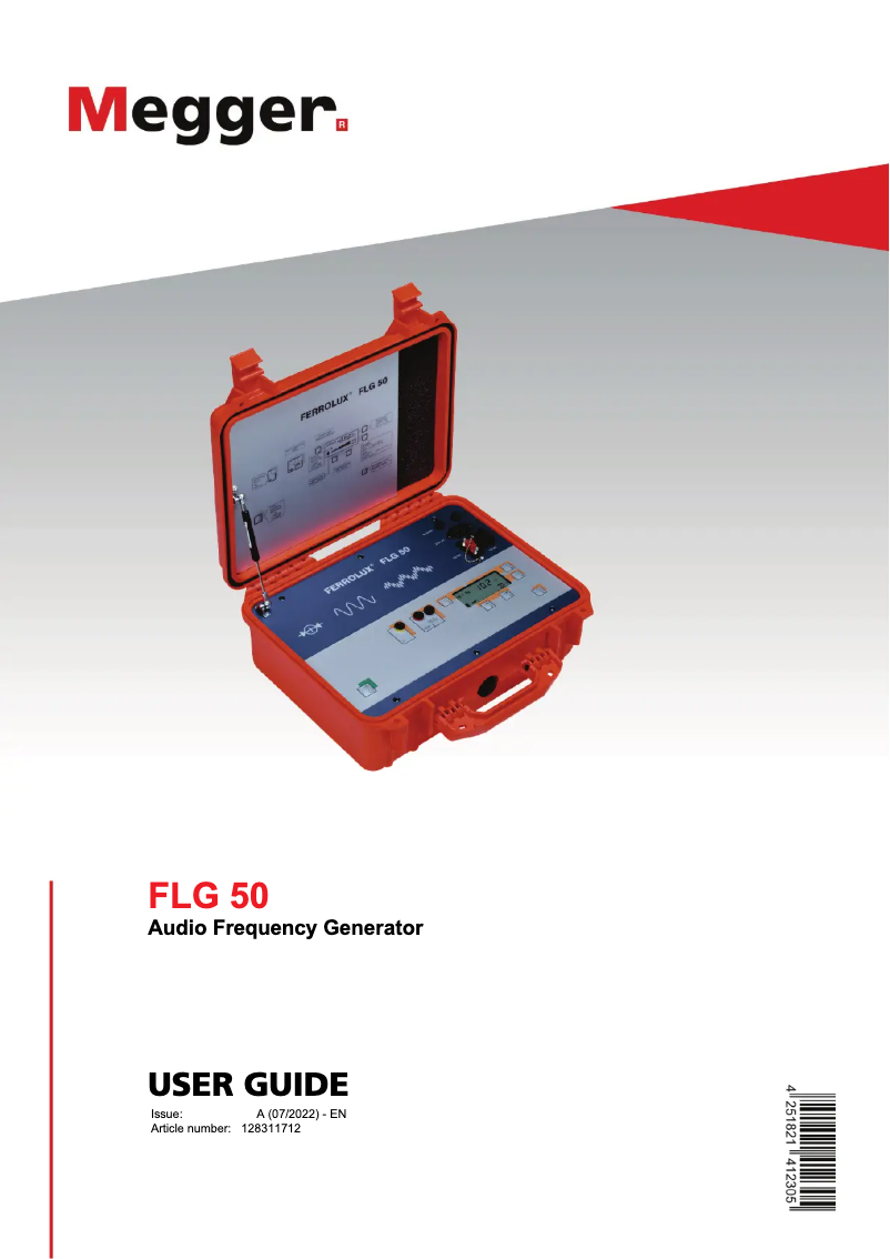 Page 1 de la notice Manuel utilisateur Megger Ferrolux FLG50