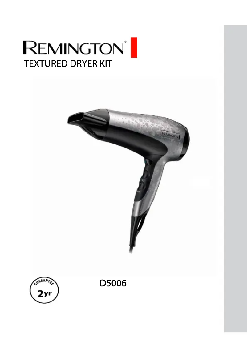 Page n°1 - Manuel utilisateur Remington D5006