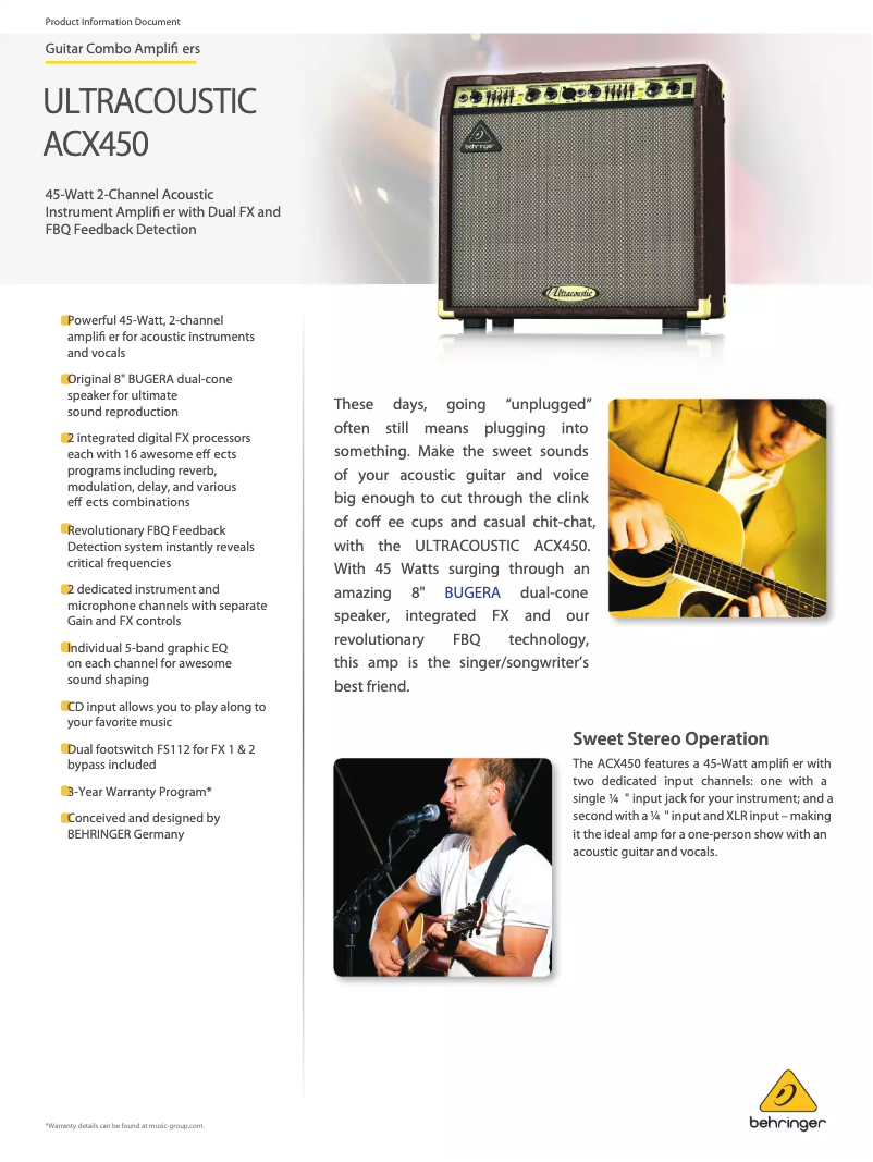 Image de la première page du manuel de l'appareil ACX450