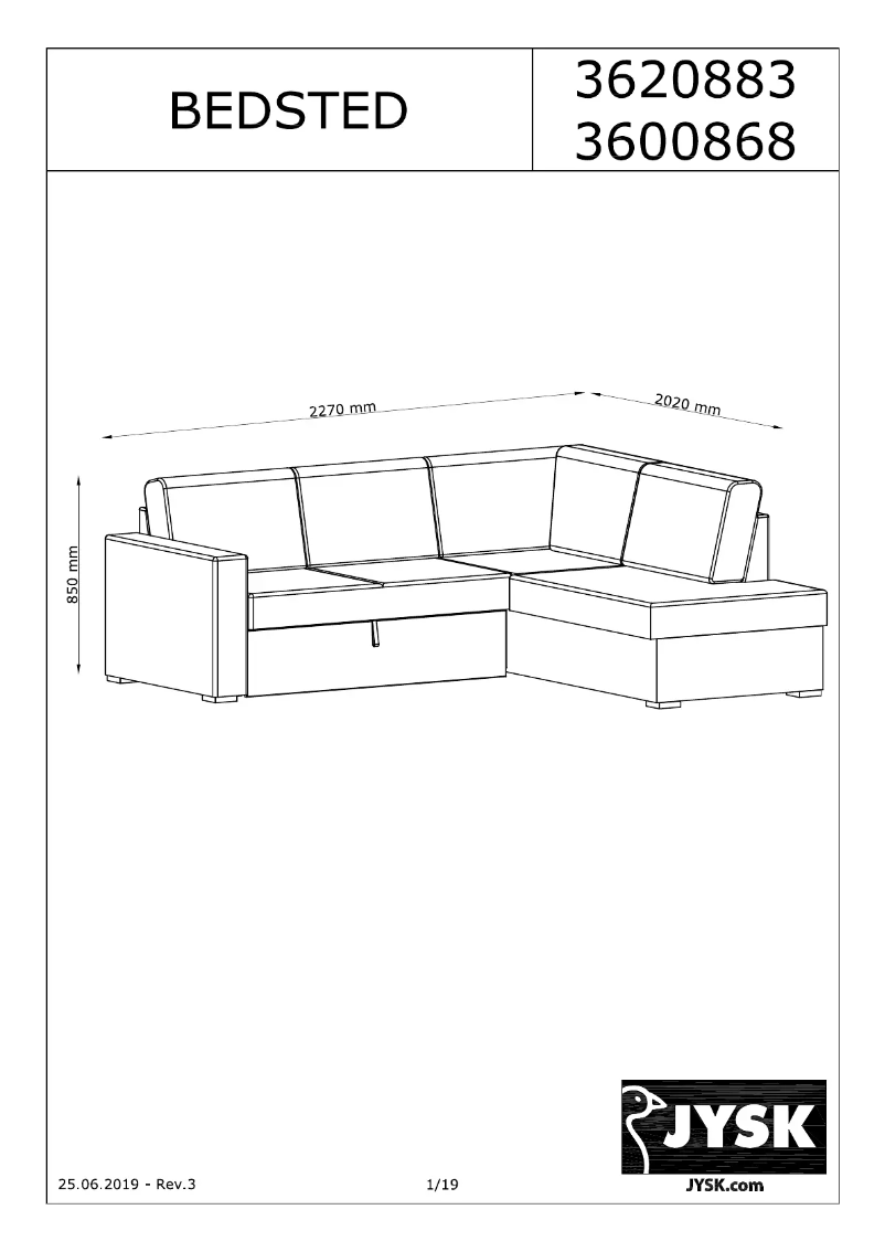 Image de la première page du manuel de l'appareil Bedsted