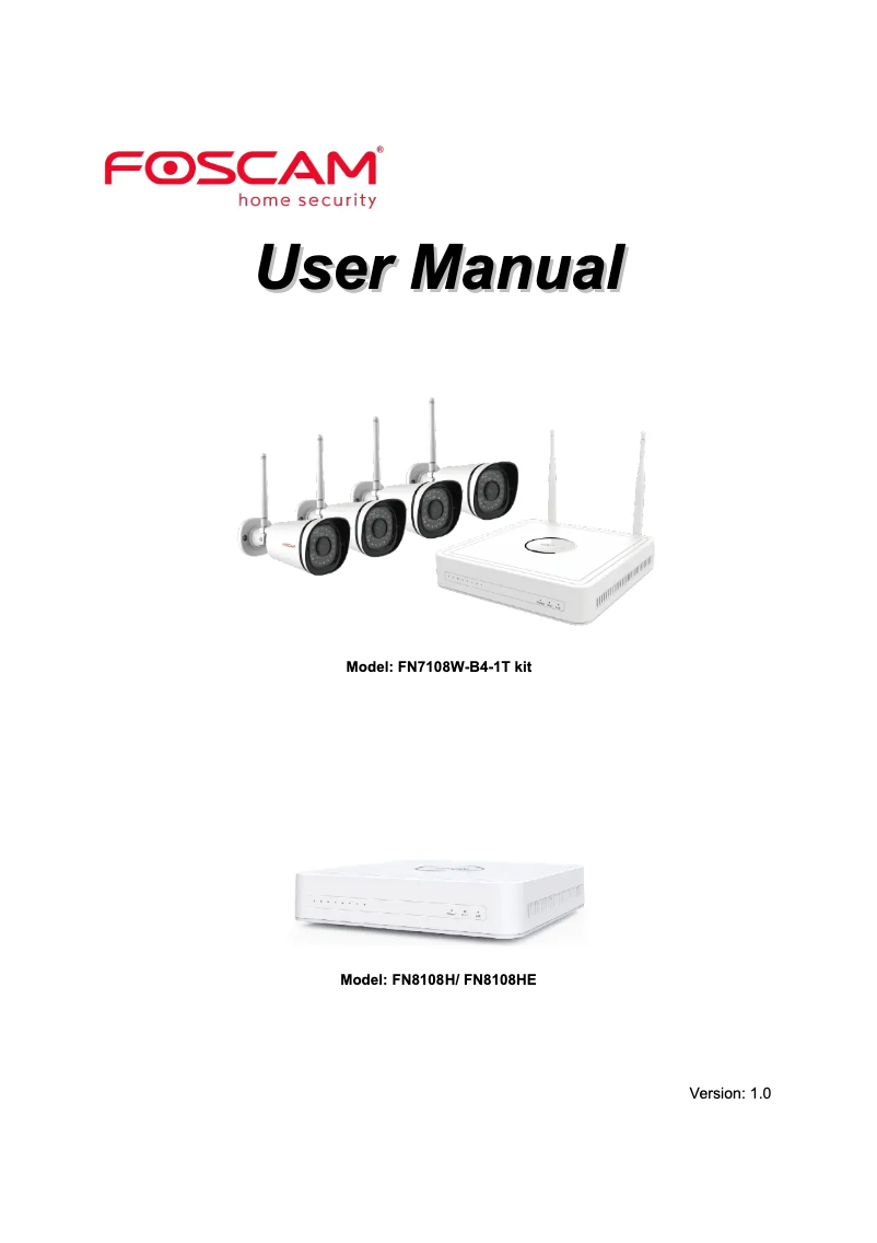 Page 1 de la notice Manuel utilisateur Foscam FI9910W