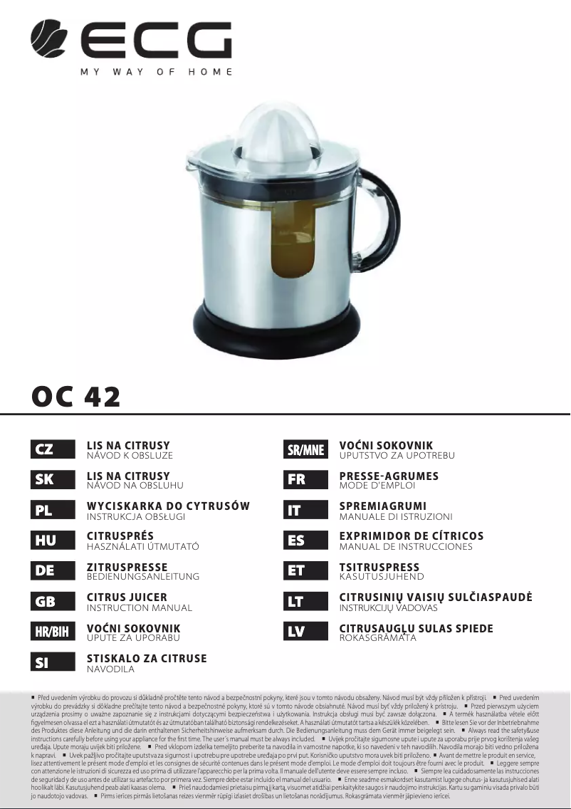 Page 1 de la notice Manuel utilisateur ECG OC 42