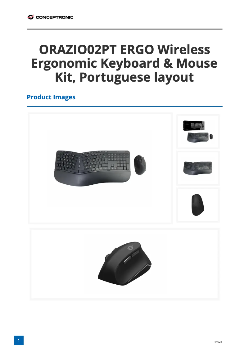 Page n°1 - Fiche technique Conceptronic ORAZIO02