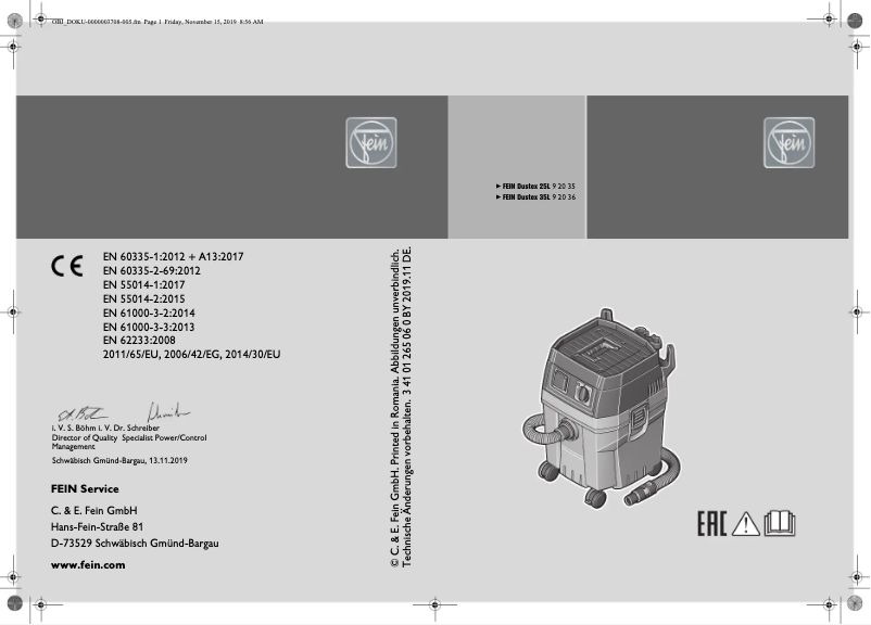 Página 1 del manual Manual de usuario Fein Dustex 25
