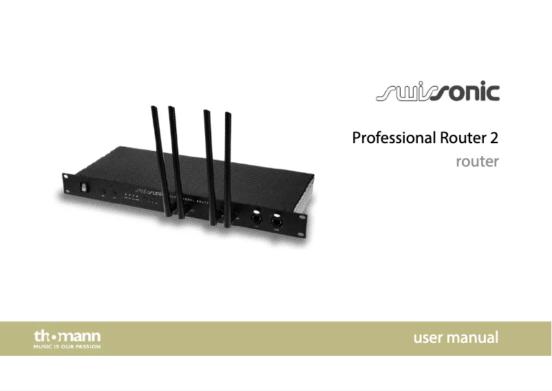 Page n°1 - Manuel utilisateur Swissonic Professional Router 2
