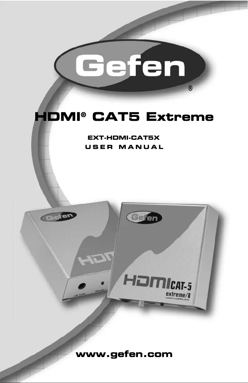 Page 1 de la notice Manuel utilisateur Gefen EXT-HDMI-CAT5X